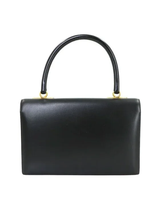 Hermes Cordeliere Hand Bag Box Calf Leather Black Vintage Bag - Picture 2 of 10